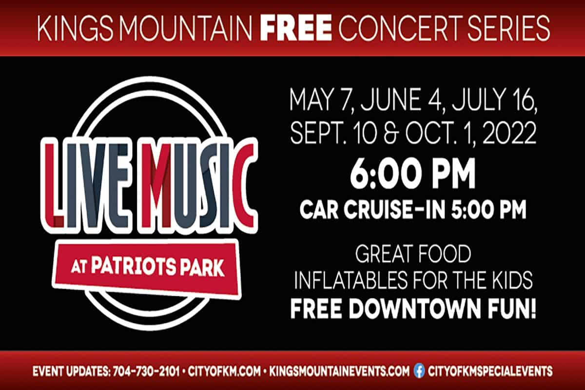 Live at Patriots Park - summer concert series in Kings Mountain - Oct 1 ...