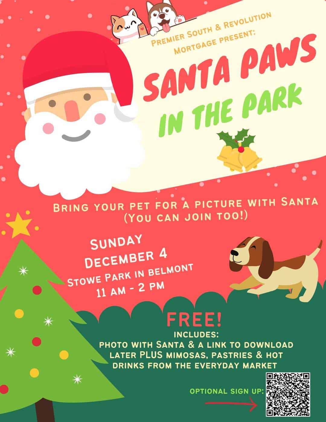 Santa Paws in the Park in Belmont - free pictures of your dog with ...