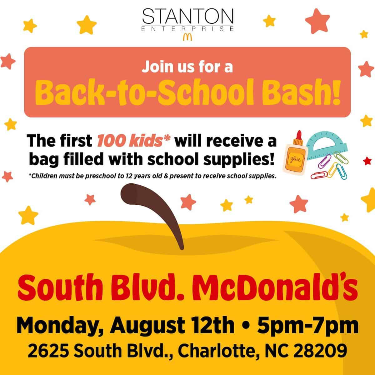 Back to School Bash at local McDonald's restaurants - free school ...