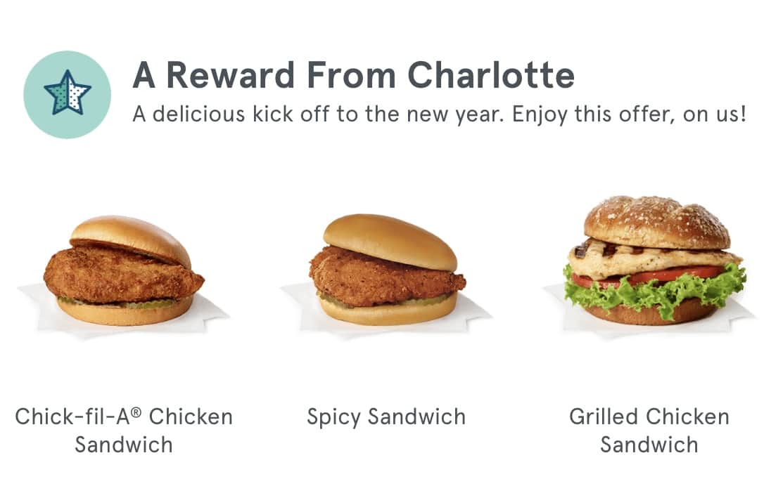 Free chicken sandwich from ChickfilA Jan 2227 Charlotte On The Cheap