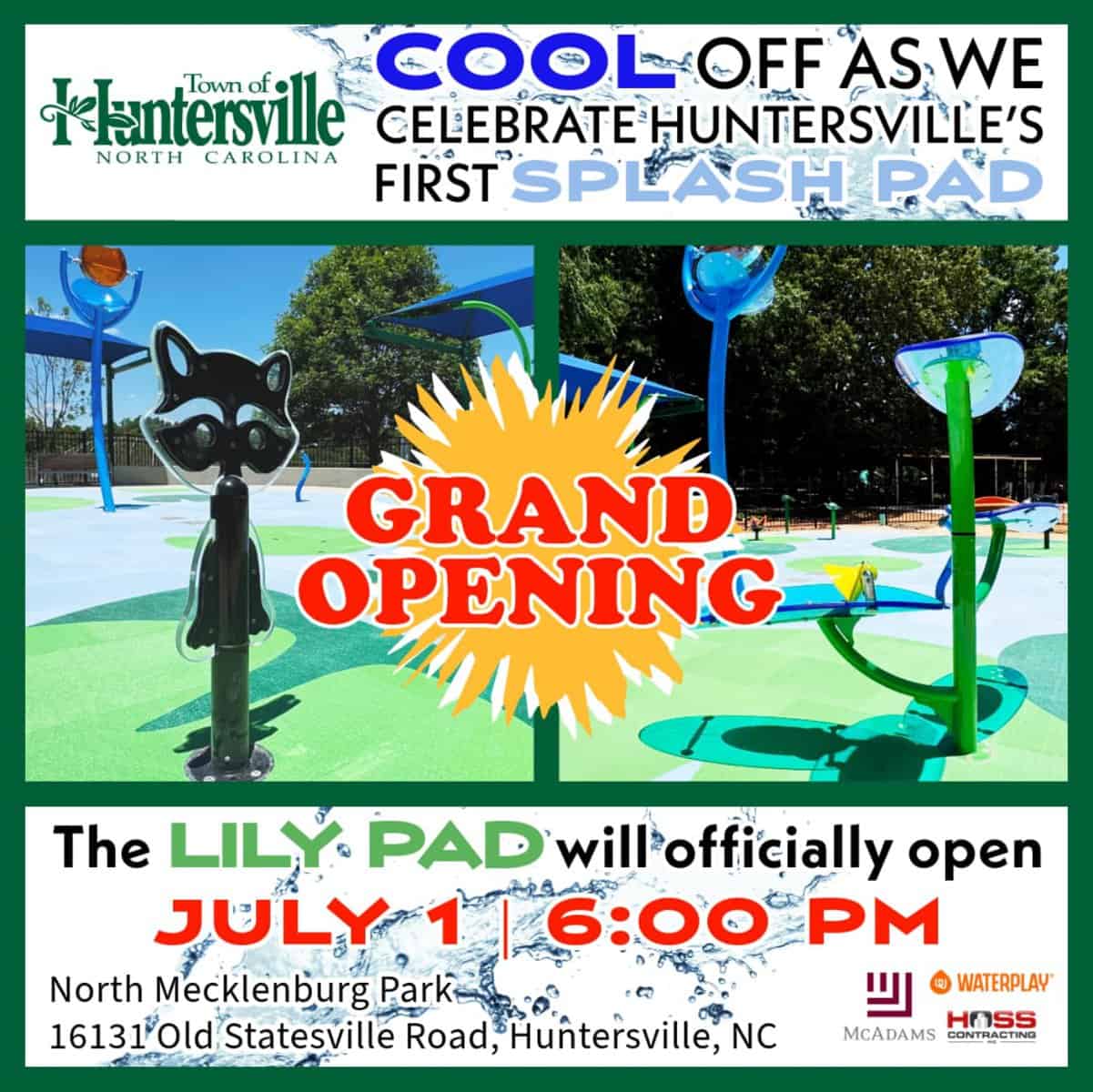 Grand Opening of splash pad at North Mecklenburg Park July 1 - Charlotte On  The Cheap